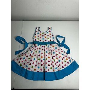 Rare Edition Girls Polka Dot Multi Color Cotton Dress Size  4T